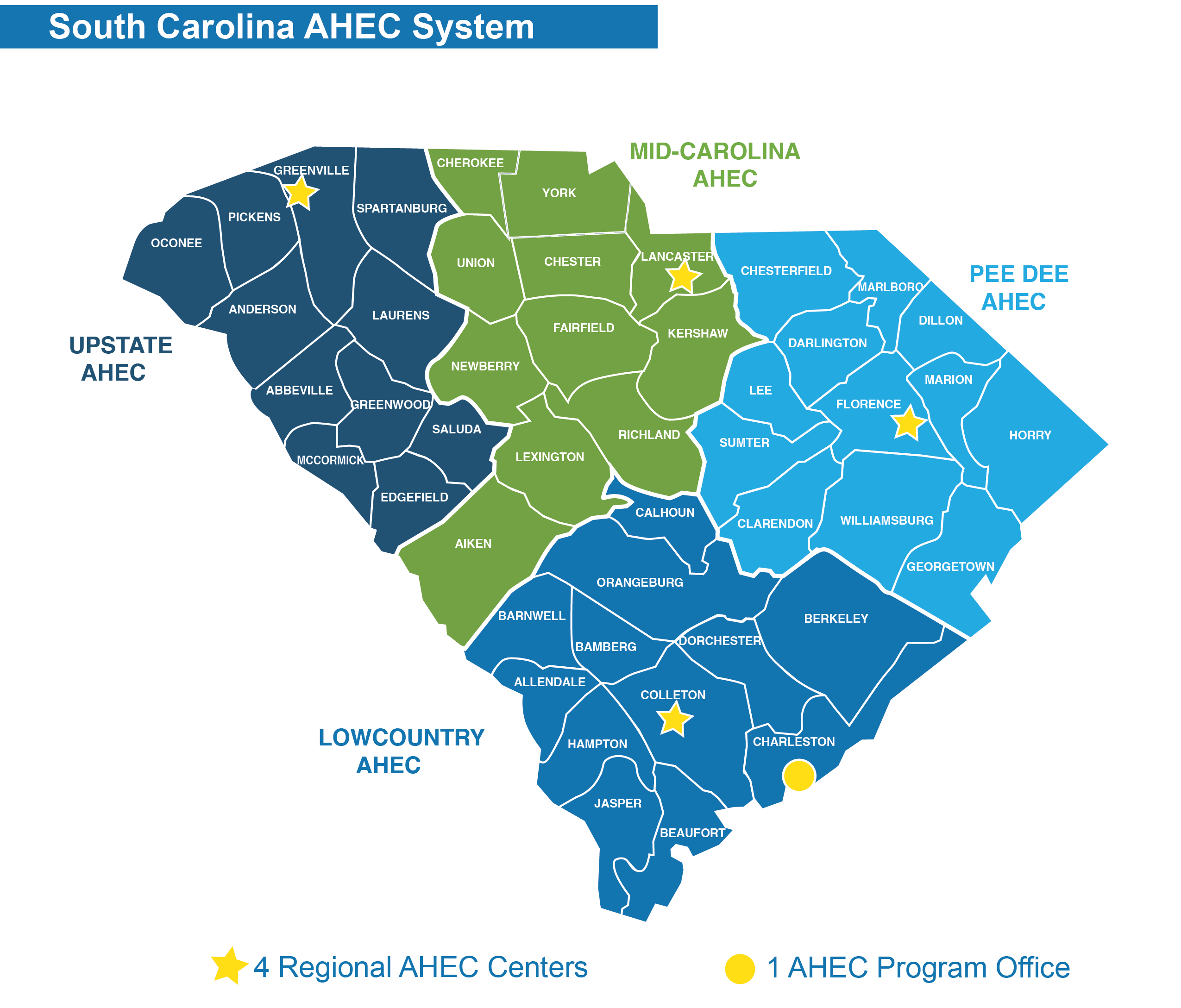 AHEC Regional Map